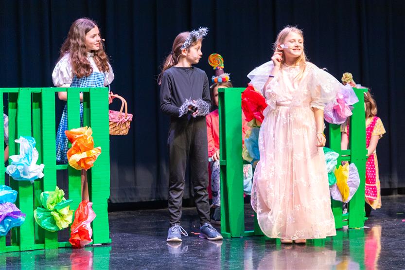 Students in a Wizard of Oz performance